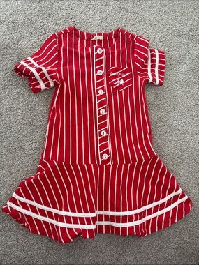 Kids Red Striped Casual Dress